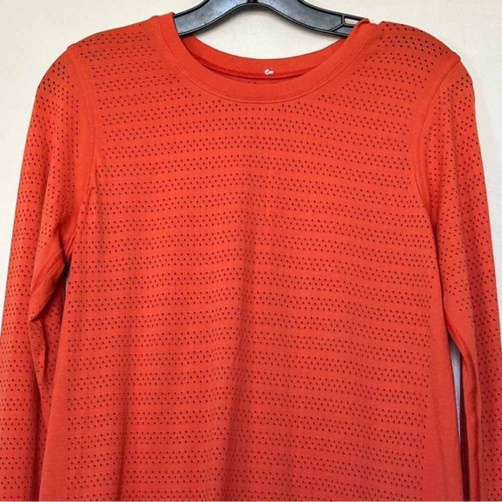 Lululemon Breeze By Long Sleeve Orange- Size 6 Medium - Picture 7 of 10